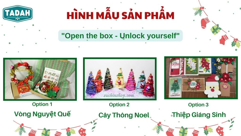 Các hình mẫu sản phẩm trong workshop Noel