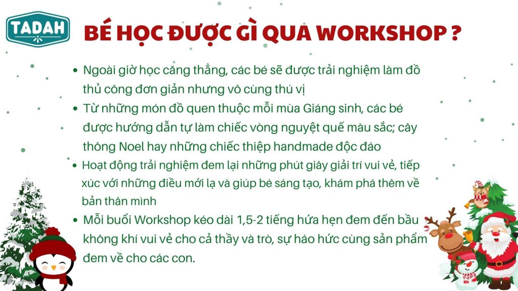 Những điều bé nhận được khi tham gia workshop Noel